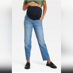 NWT Sz 12 Over Belly 90's Straight Leg Maternity Ankle Jeans - Isabel Maternity